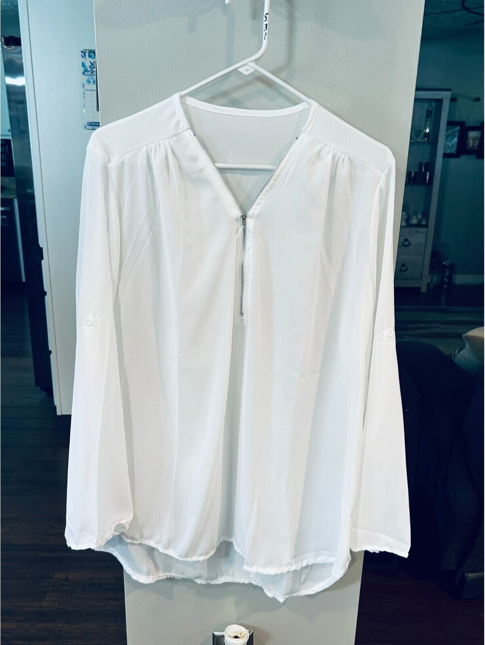 White long sleeve blouse XL